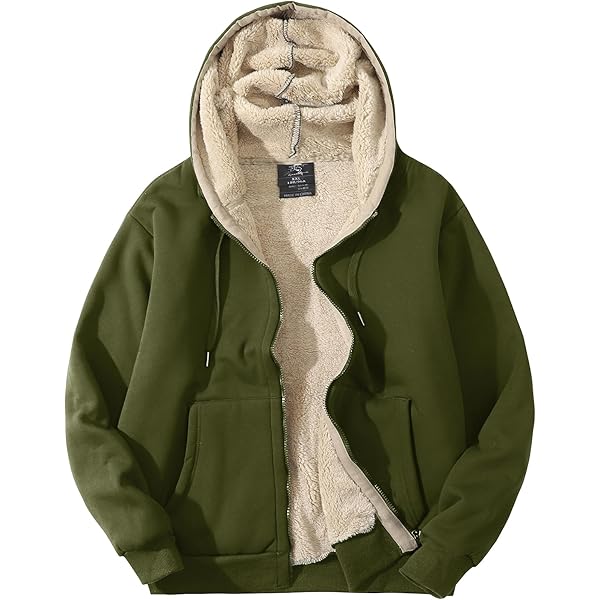 ふわふわ ページ L Fozexi Men's Full Zip Heavyweight Sherpa Lined Fleece Hoodie